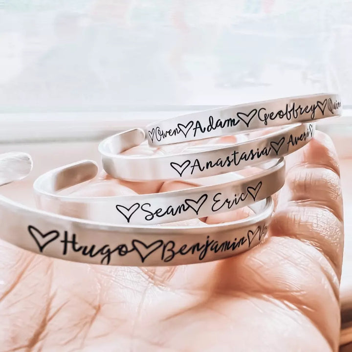Custom Grandkids Name Bracelets - Personalized Gift For Her Mom Grandma