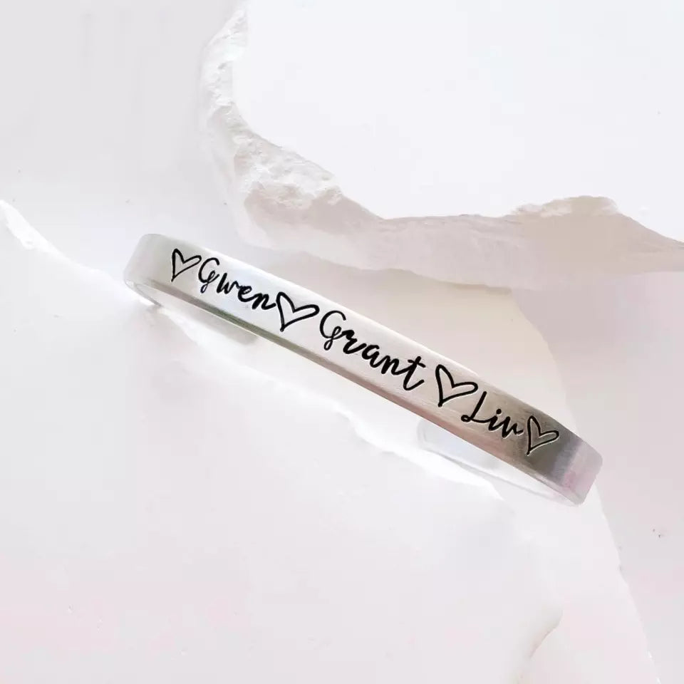Custom Grandkids Name Bracelets - Personalized Gift For Her Mom Grandma