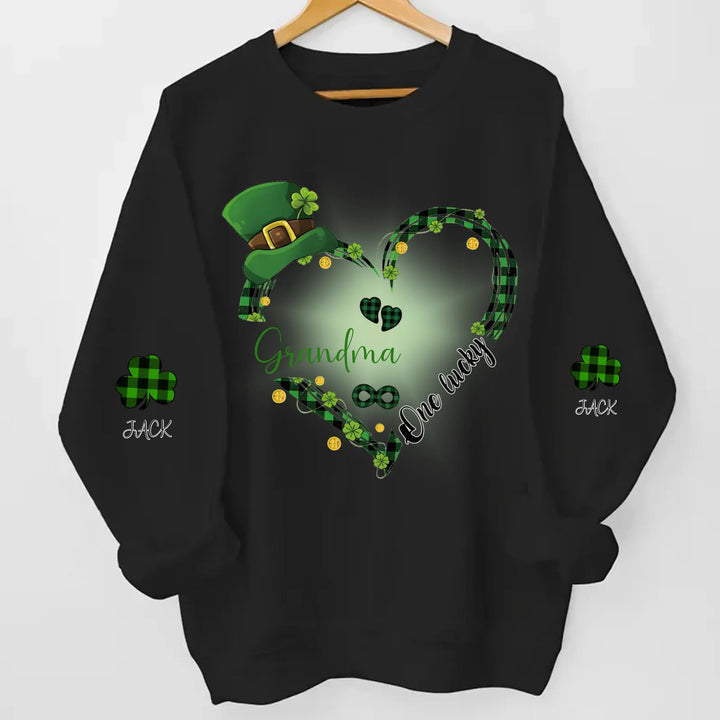 Personalized One Lucky Grandma Nana Mom Shamrocks Kids - Gift Idea For St. Patrick Day Mother's Day