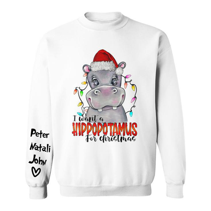 I Want A Hippopotamus For Christmas Hippo Xmas Season sweatshirt