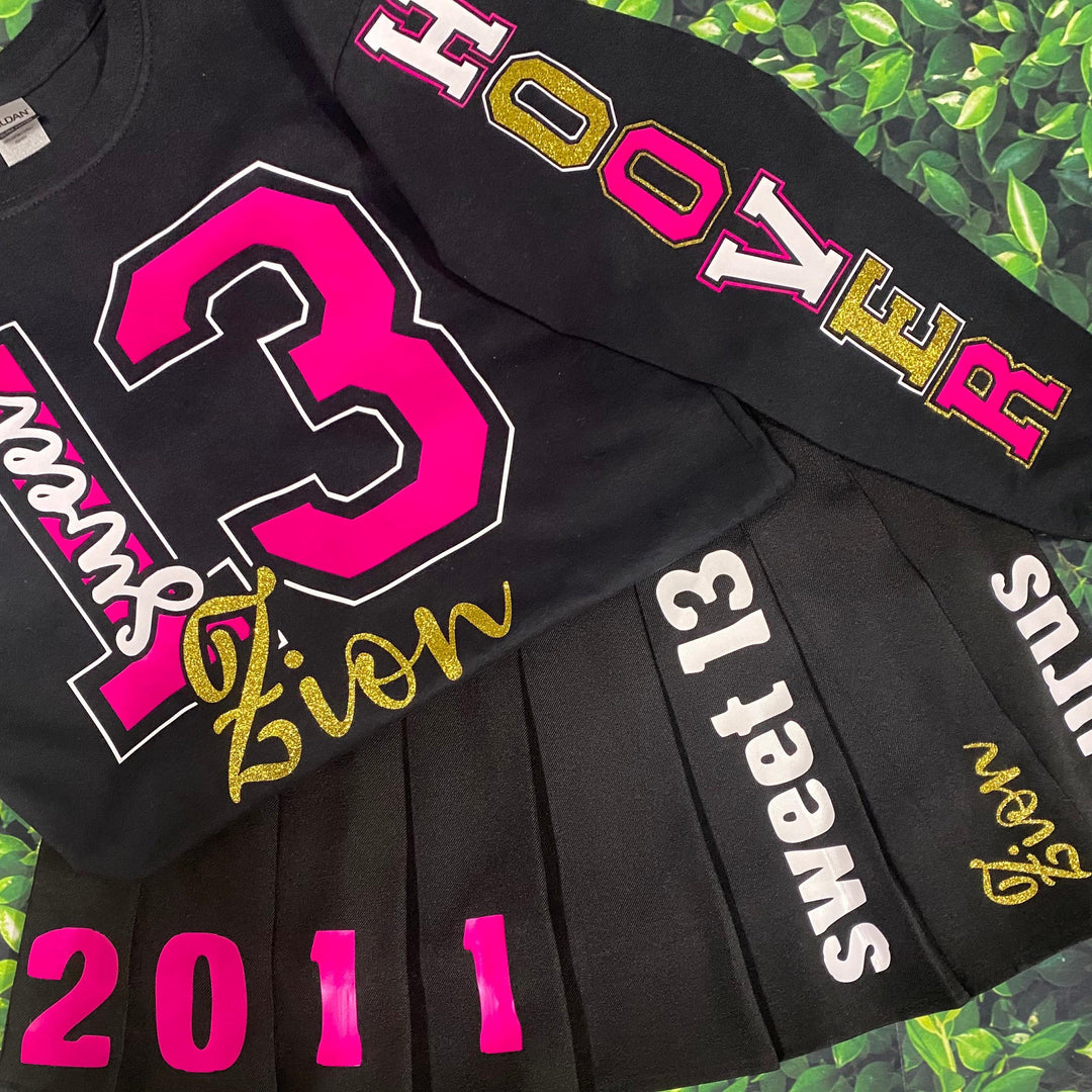 Personalized Glitter Birthday,Long sleeve T-shirt, Sweatshirt or Hoodie