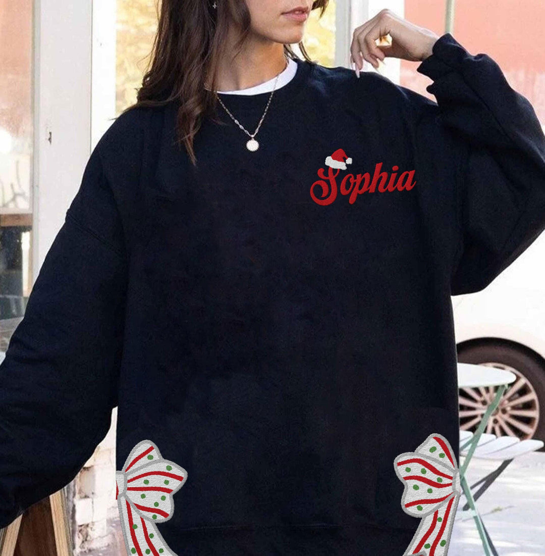 Custom Christmas bow sweatshirt hoodie