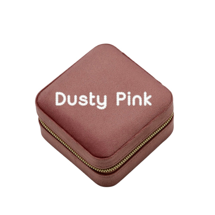 Custom Name Velvet Travel Jewelry Case • Personalized Jewelry Box