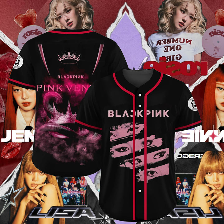 Personality Blackpink Pink Venom  Baseball jersey
