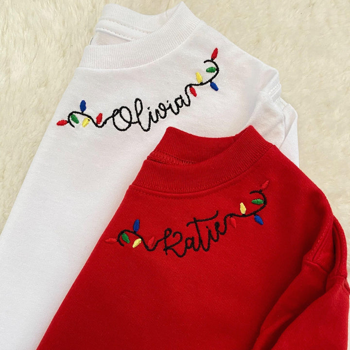 Besticktes Weihnachts-Sweatshirt für Erwachsene / Monogramm-Weihnachtsshirt
