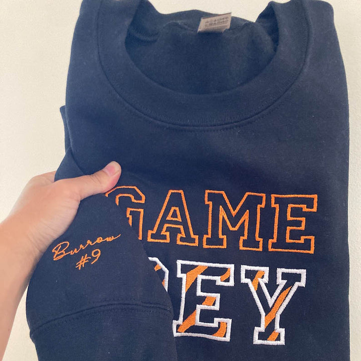 Cincinnati Bengals embroidered Sweater Unisex Gifts bengals who dey Burrow Number 9 nine gifts trendy cozy sweatshirt crewneck Super bowl