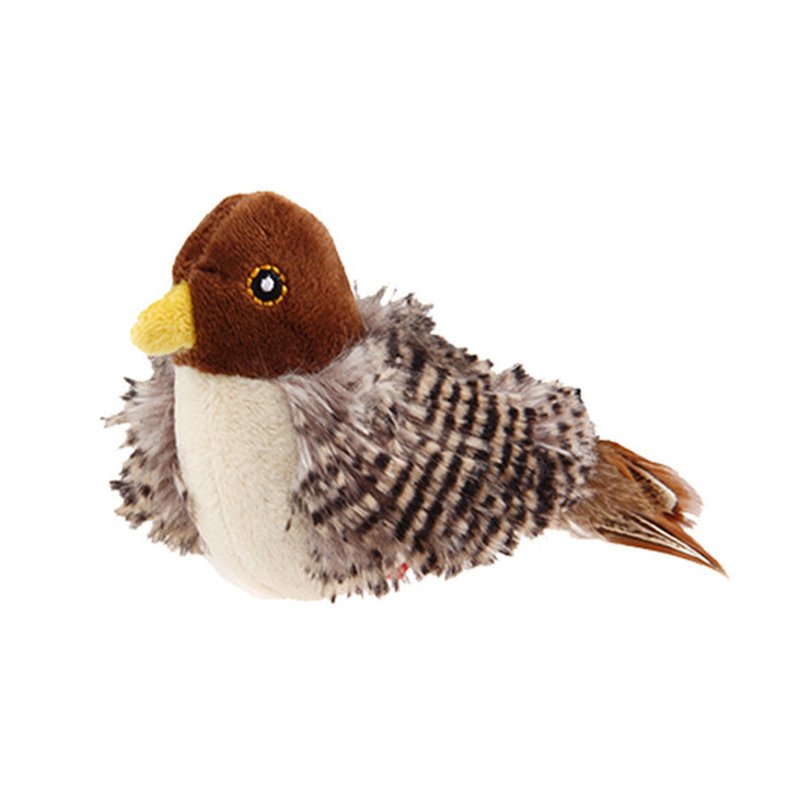 Interactive Cat Toy Plush Sparrow With Realistic Bird Sounds