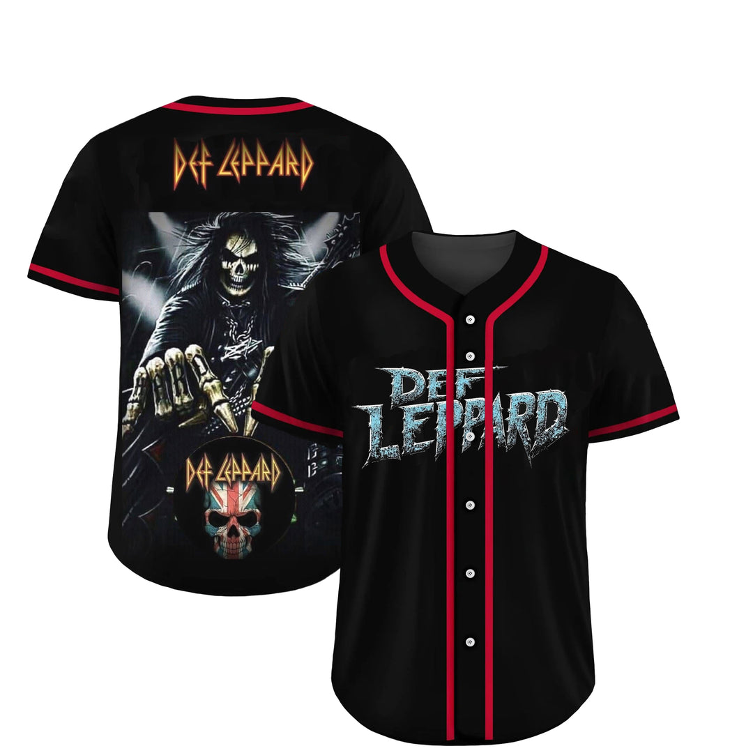 Custom Def Leppard Retro Skull Jersey