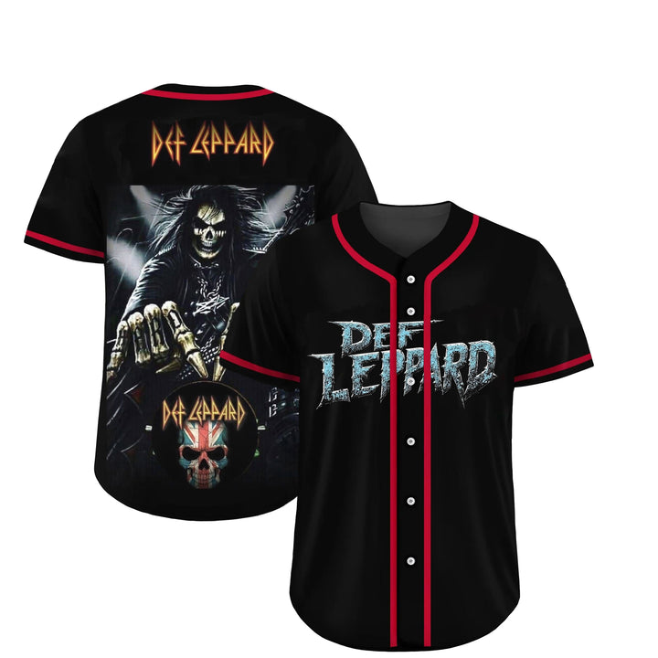 Custom Def Leppard Retro Skull Jersey
