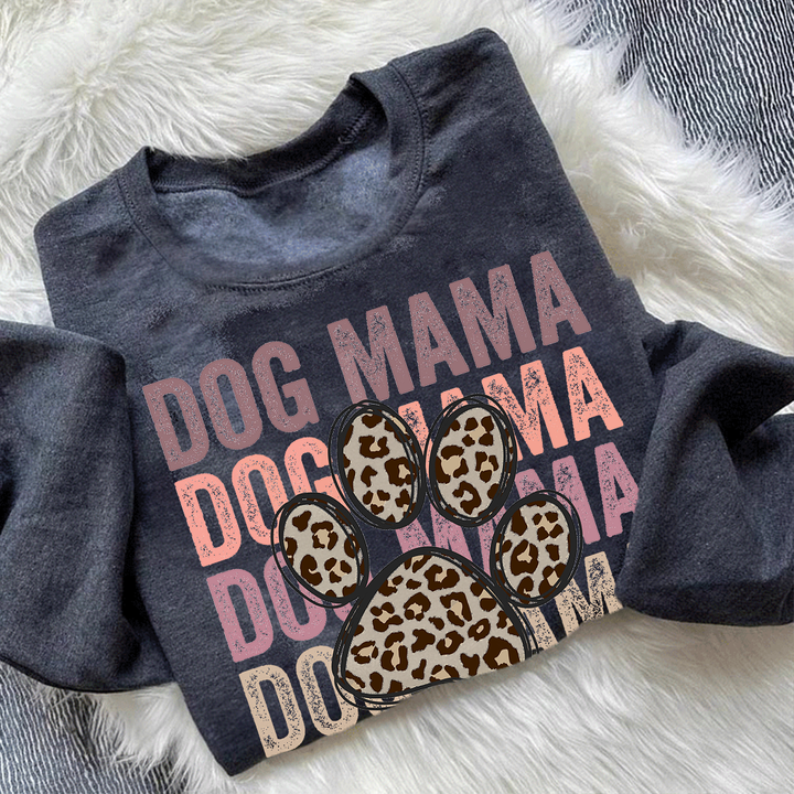 Custom dog mama leopard paw print hoodie