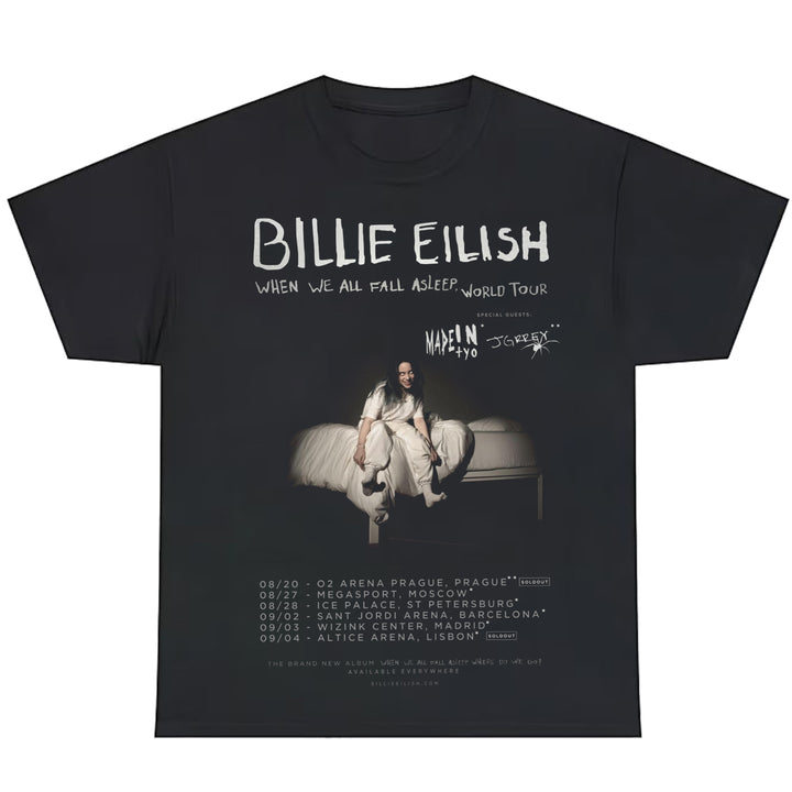 Personalized Billie Eilish When We All Fall Asleep,World Tour Print T-shirt