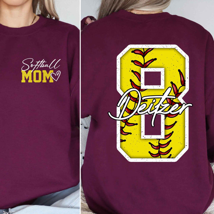 Personalized Softball Mom Sweatshirt