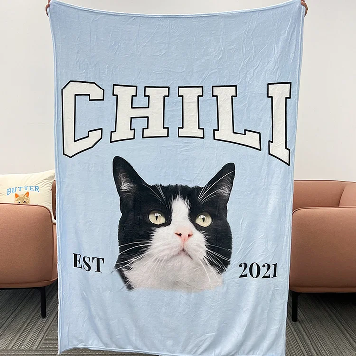Custom Pet Portrait Blanket -Pet Lover Gifts