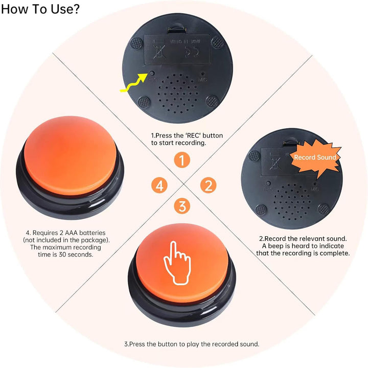 Pet Buttons for Communication Training Buzzer