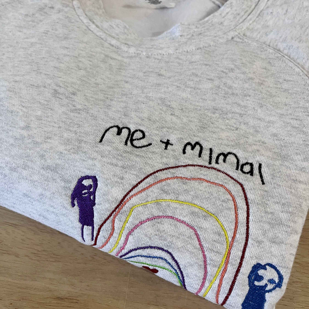 Custom Kids Art Embroidered Tshirt or Personalised Hoodie