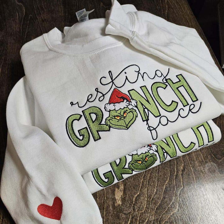 RESTING GRINCH FACE christmas crewneck sweatshirts