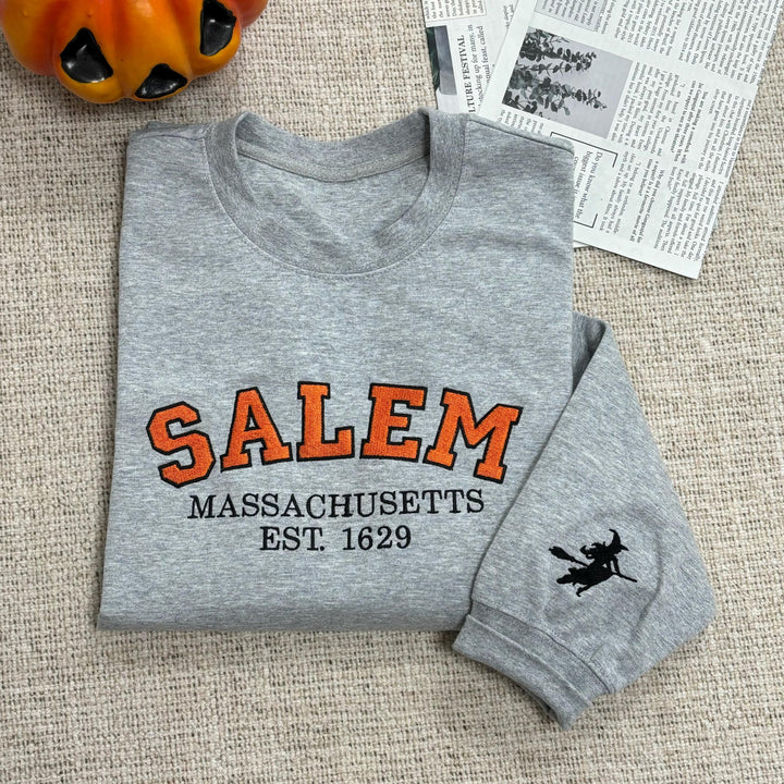 Salem Massachusetts Embroidered Sweatshirt