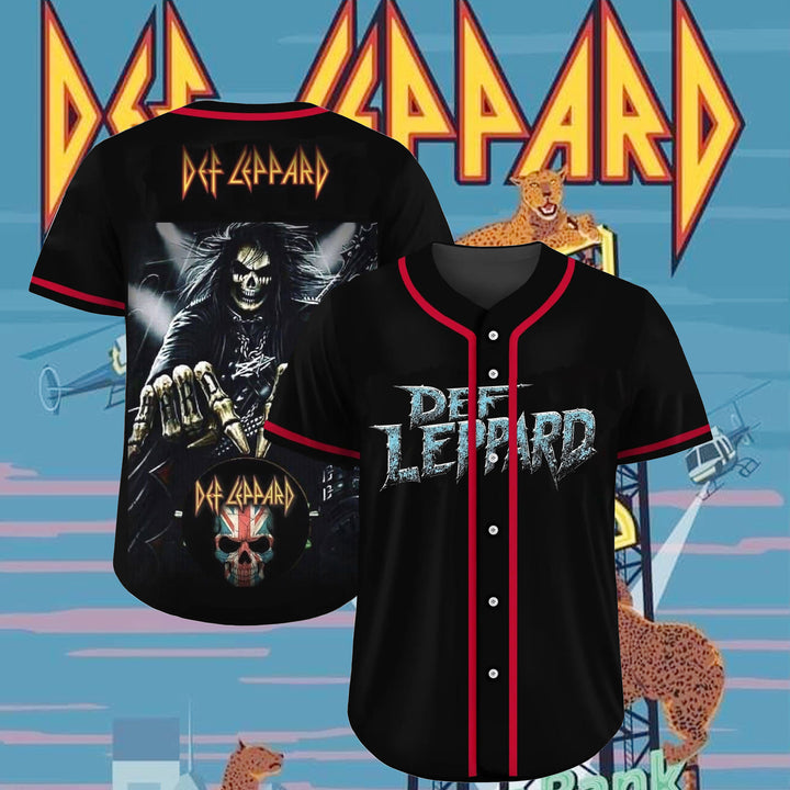 Custom Def Leppard Retro Skull Jersey