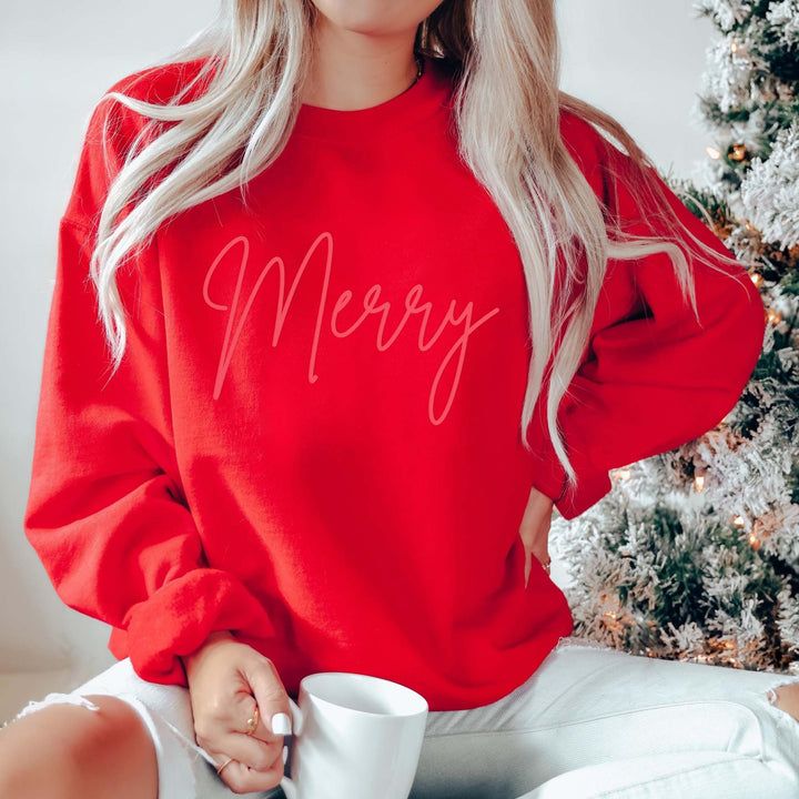 Personalized Christmas Sweatshirt with Name on Sleeve