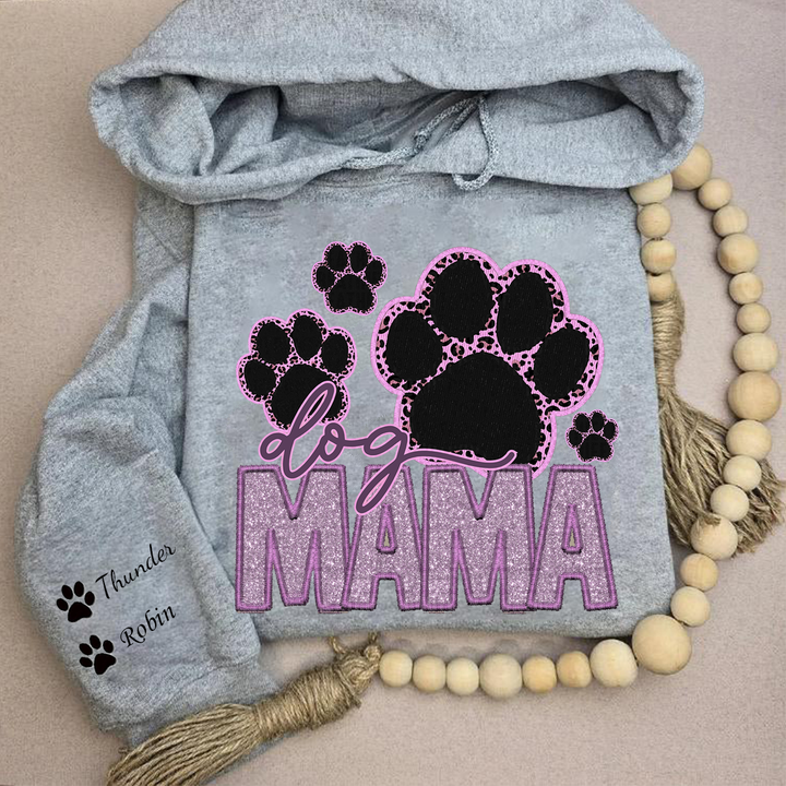 Custom embroidered dog mom hoodie