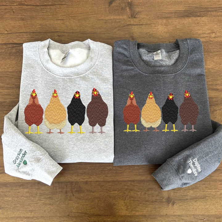 Custom embroidered farm chicken hoodie