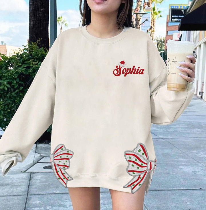 Custom Christmas bow sweatshirt hoodie