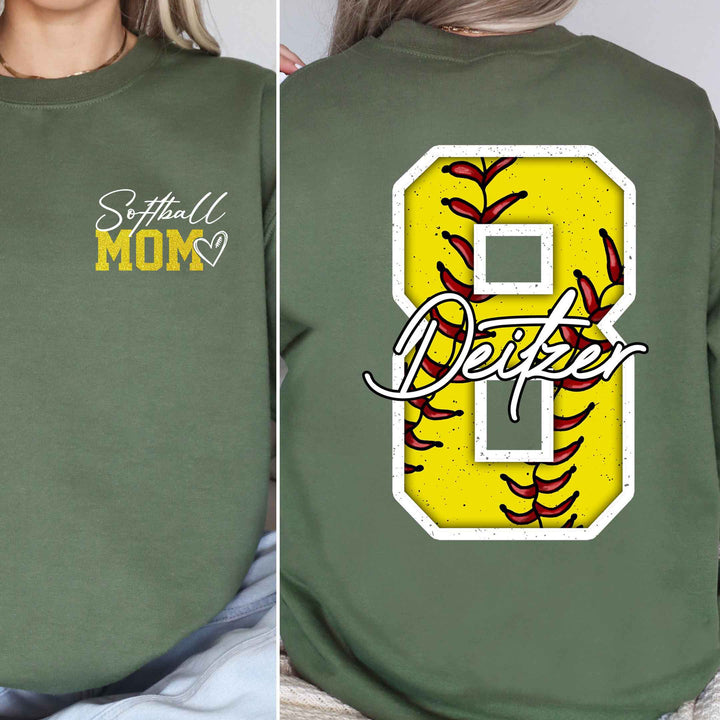 Personalized Softball Mom Sweatshirt