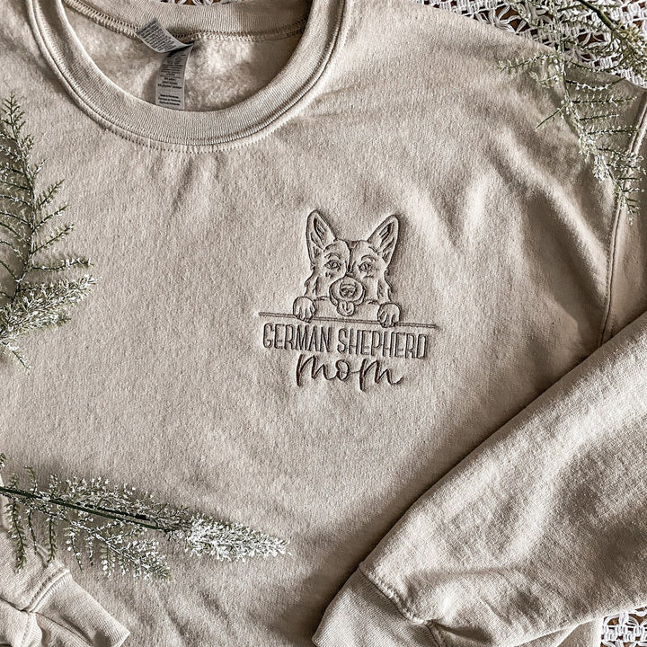 Embroidered Pet Portrait Sweatshirt Hoodie With Pet Name Christmas Gift For Dog Mom Pet Lovers