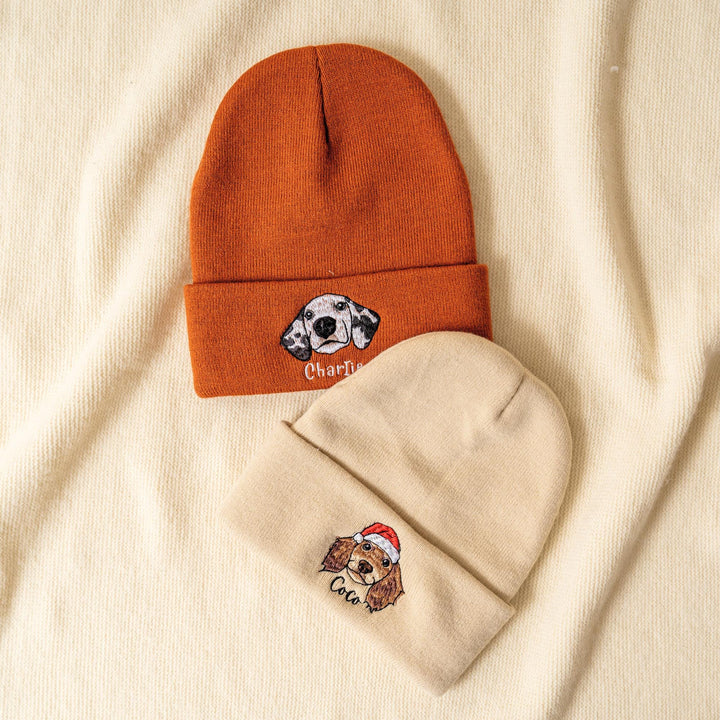 Bestickte Haustier Beanie Geburtstagsgeschenk für Sie Individuelle Katzen Beanie Mütze