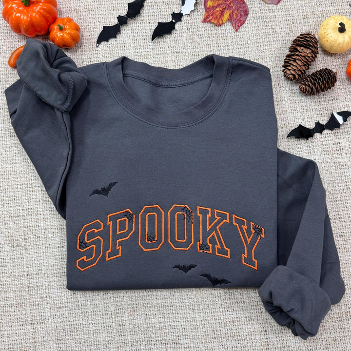 Spooky Embroidered Halloween Sweatshirt