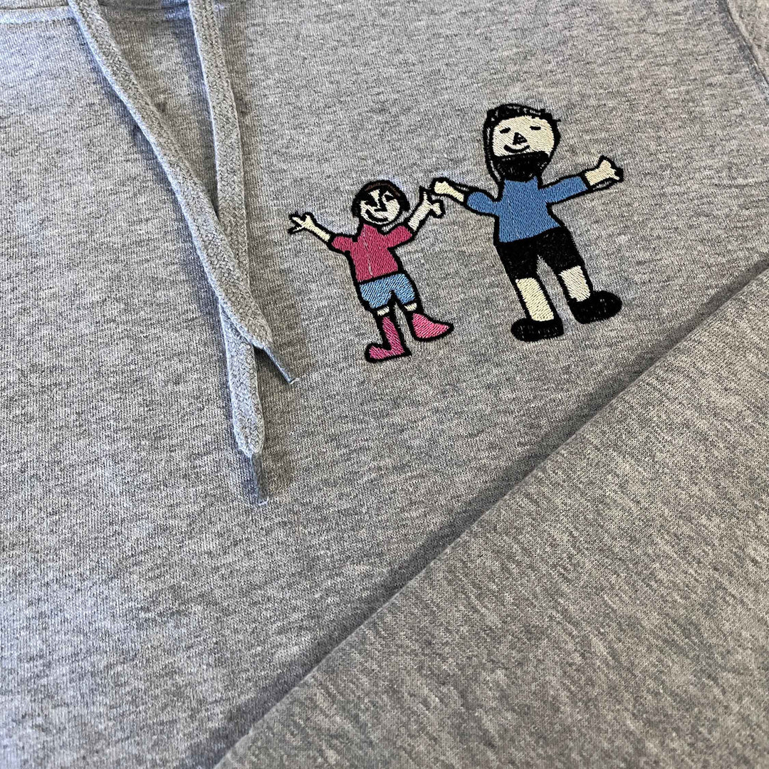 Custom Kids Art Embroidered Tshirt or Personalised Hoodie