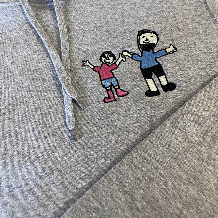 Custom Kids Art Embroidered Tshirt or Personalised Hoodie