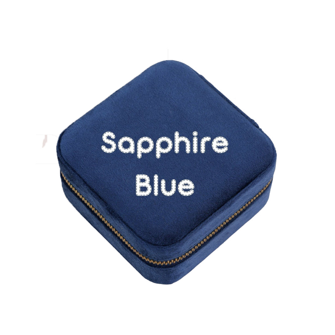 Custom Name Velvet Travel Jewelry Case • Personalized Jewelry Box