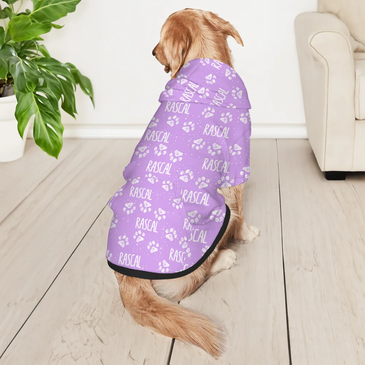 Sweat à capuche personnalisé avec imprimé patte de chien et chat, doux et chaud, avec nom, cadeau d'anniversaire pour amoureux des animaux