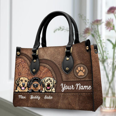 Dog Colorful Personalized Leather Handbag