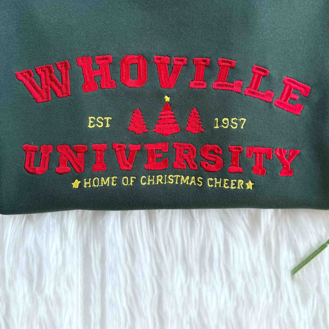 Christmas Whoville University Embroidered Sweatshirt