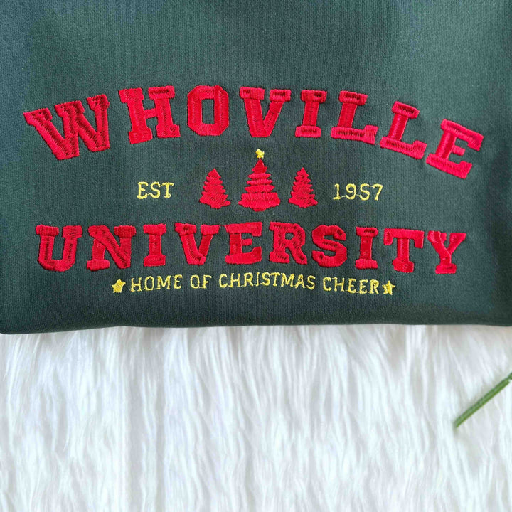 Christmas Whoville University Embroidered Sweatshirt