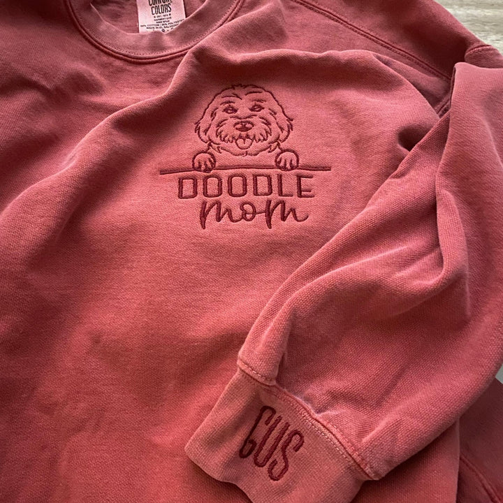 Embroidered Pet Portrait Sweatshirt Hoodie With Pet Name Christmas Gift For Dog Mom Pet Lovers