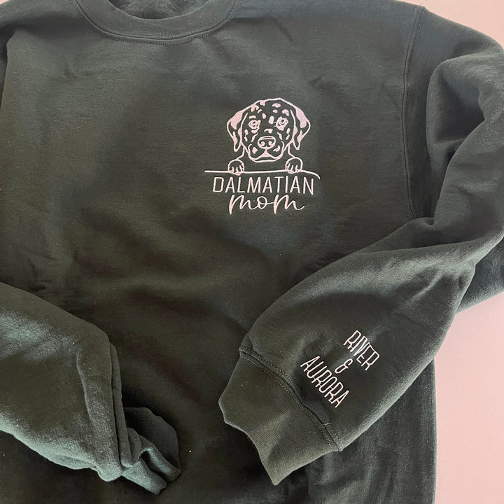 Embroidered Pet Portrait Sweatshirt Hoodie With Pet Name Christmas Gift For Dog Mom Pet Lovers