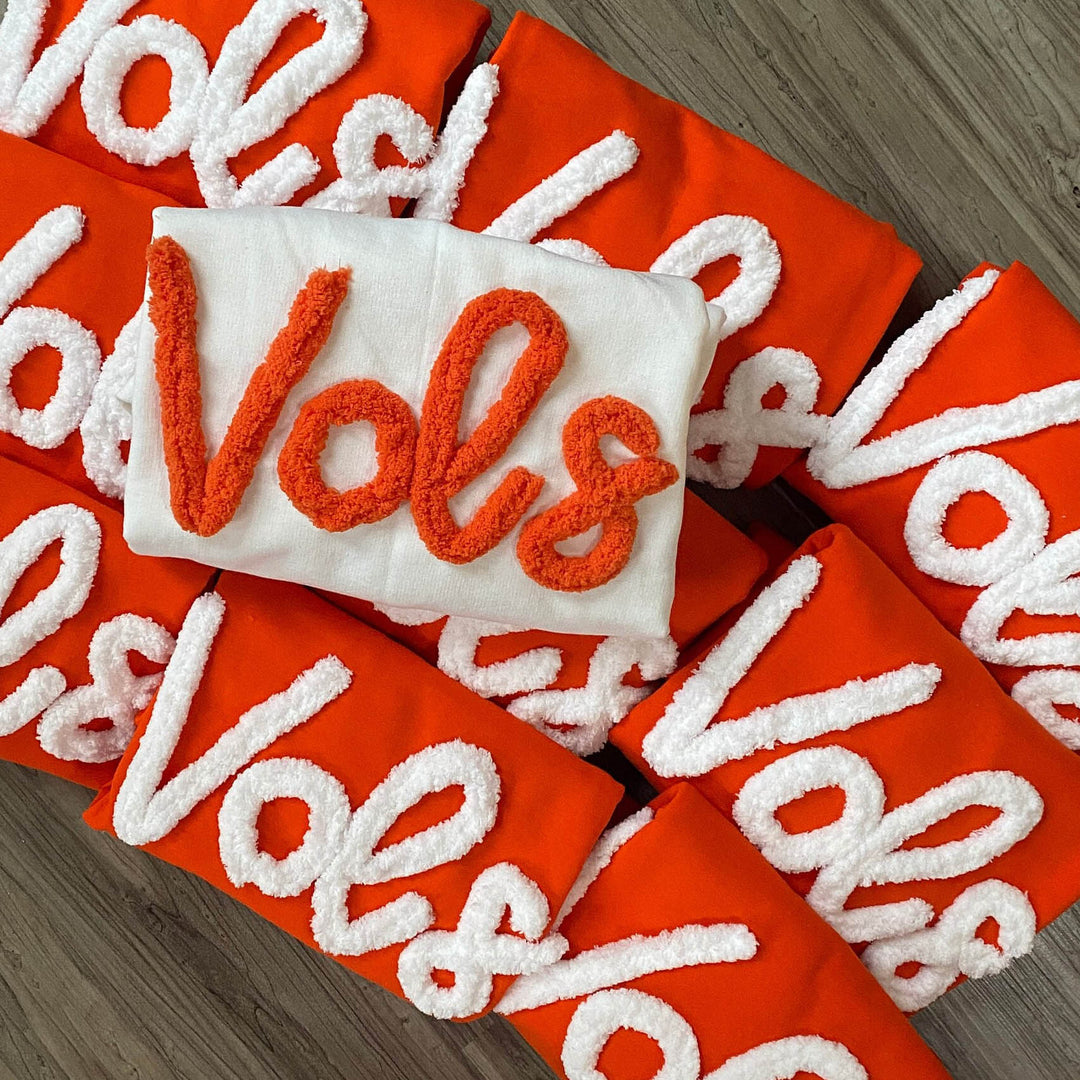Custom  Chenille Embroidered Sweatshirt, Oversized Team Sweatshirt, Rebs Pullover, School Mascot