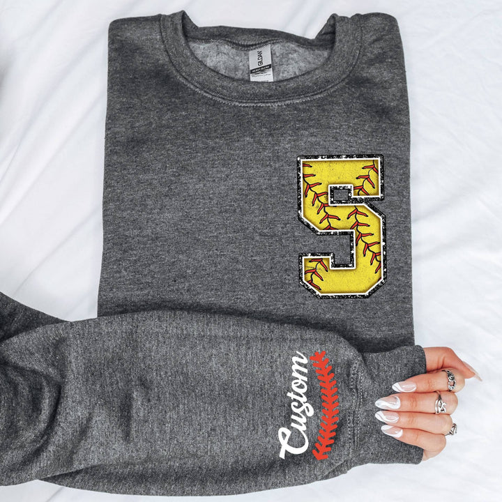 Custom Name and Number Softball Sweater