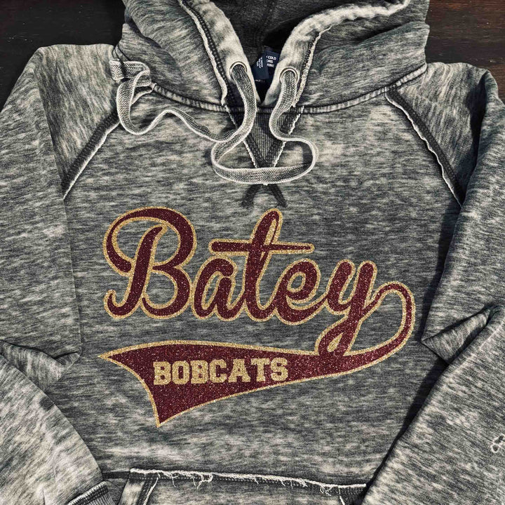 Distressed Hoodie With Glitter Or Regular Team Names