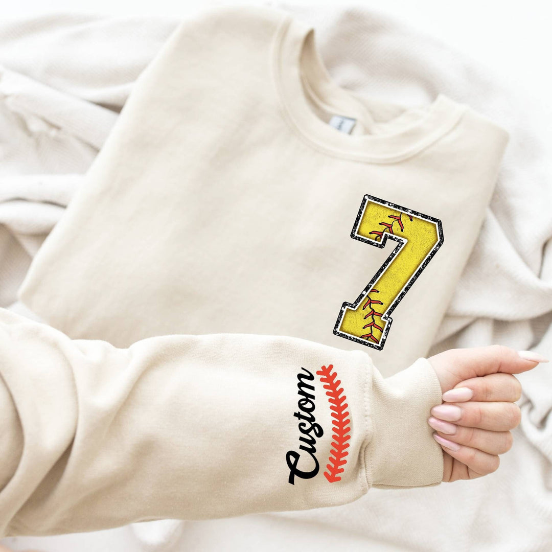 Custom Name and Number Softball Sweater