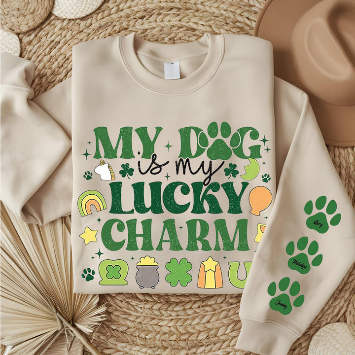 My Dog Is Lucky Charm Personalized Custom Sweatshirt