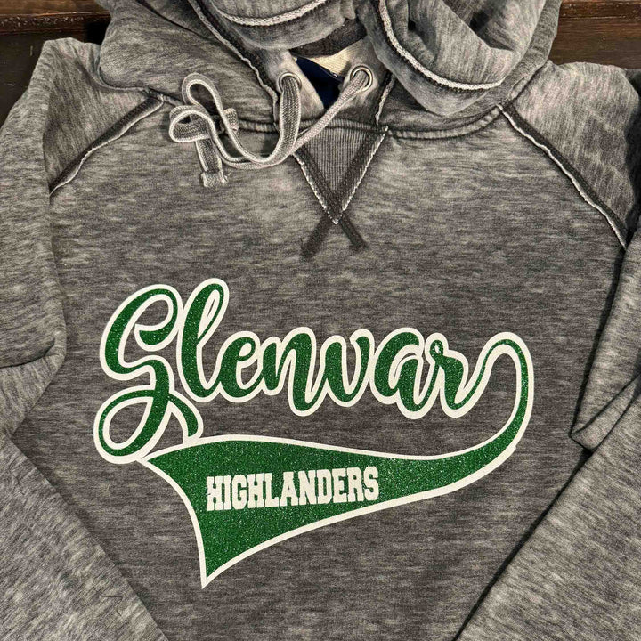 Distressed Hoodie With Glitter Or Regular Team Names