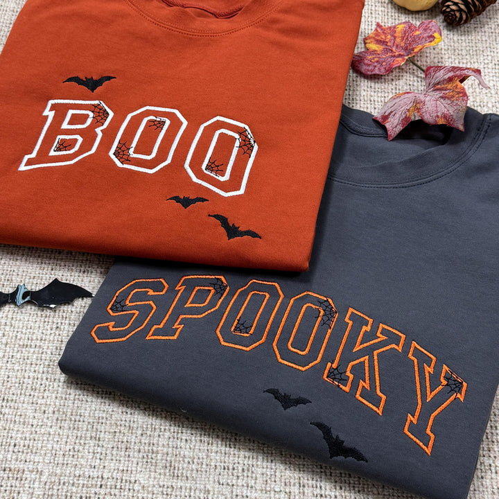 Spooky Embroidered Halloween Sweatshirt