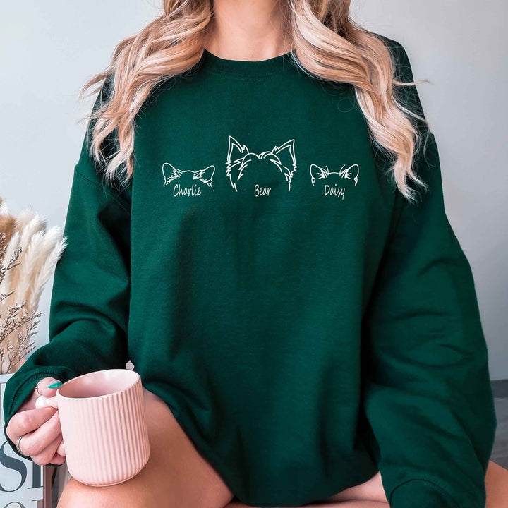 Custom Dog and Cat Ears Mom Sweatshirt