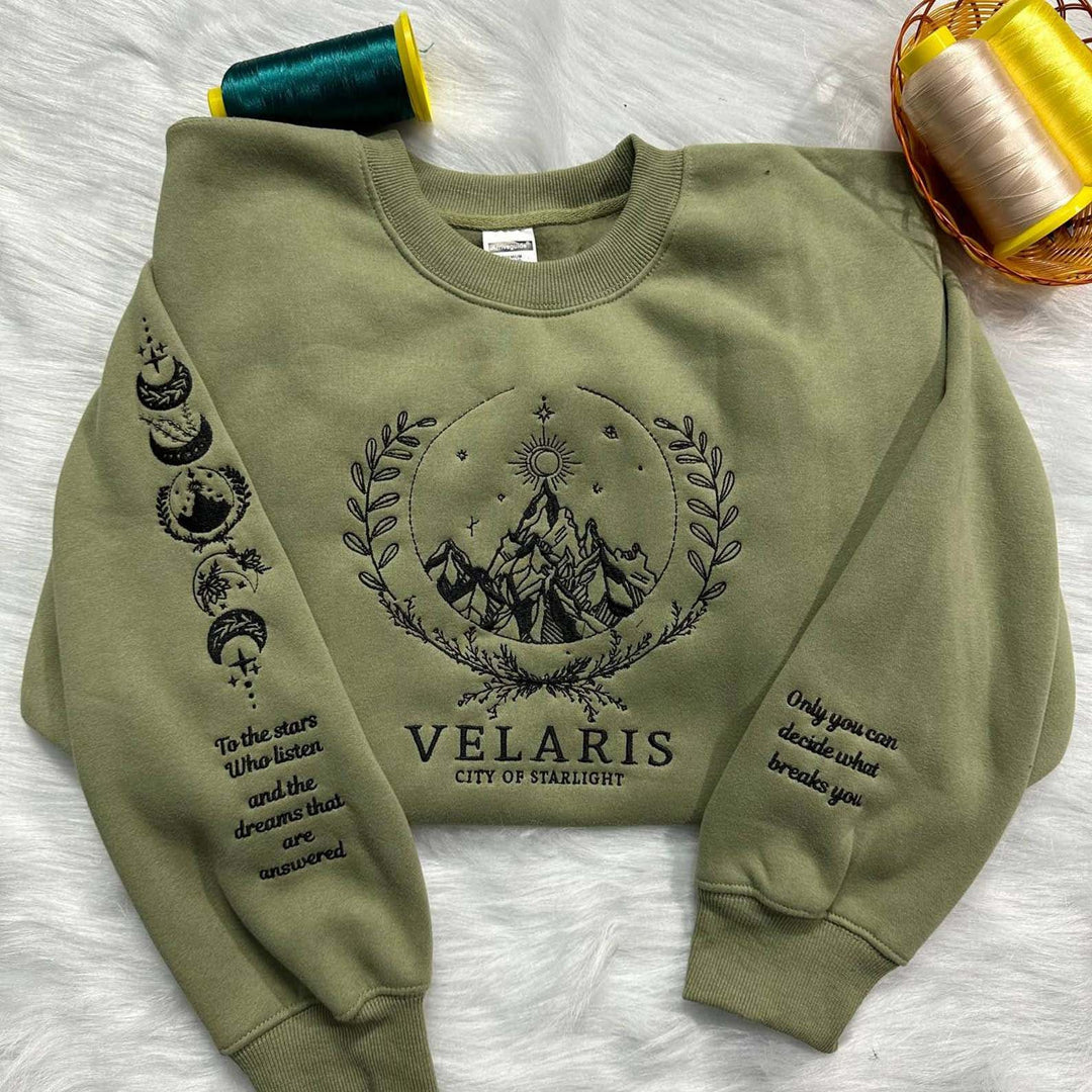 Velaris Embroidered Sweatshirt,Velaris City Of Starlight Embroidered Hoodie