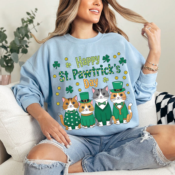 St. Patrick’s Day Cats Cute Irish  , Funny Cat  Sweatshirt