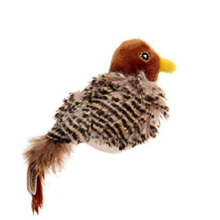 Interactive Cat Toy Plush Sparrow With Realistic Bird Sounds